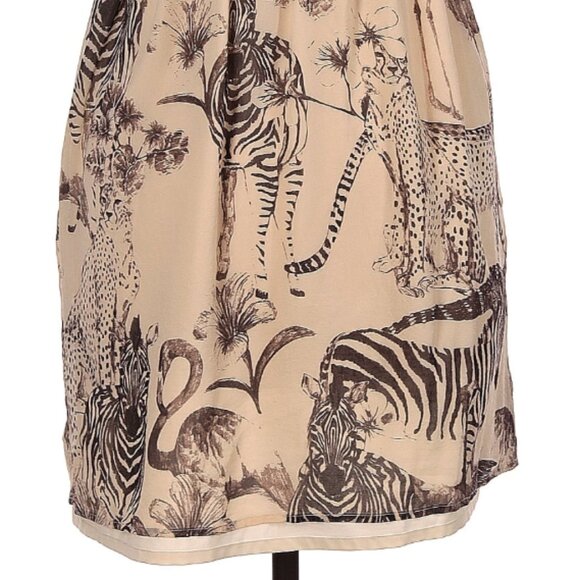 ๐จ 50% OFF BUNDLES! ๐จNWOT Madewell Ivory Safari Silk Animal Print Dress - Picture 9 of 9